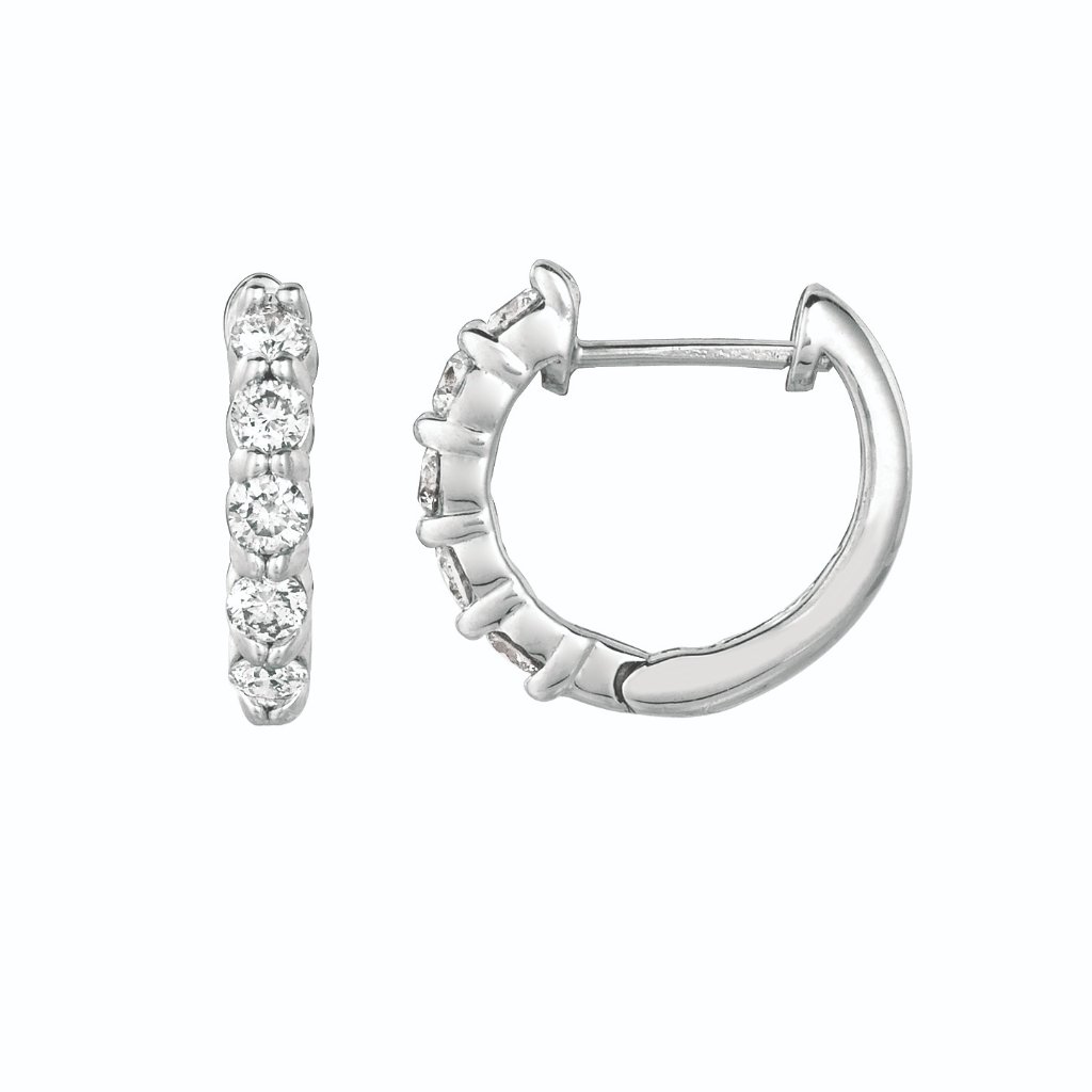 050 Carat Natural Diamond Hoop Earrings G Si 14k White Gold 1235$